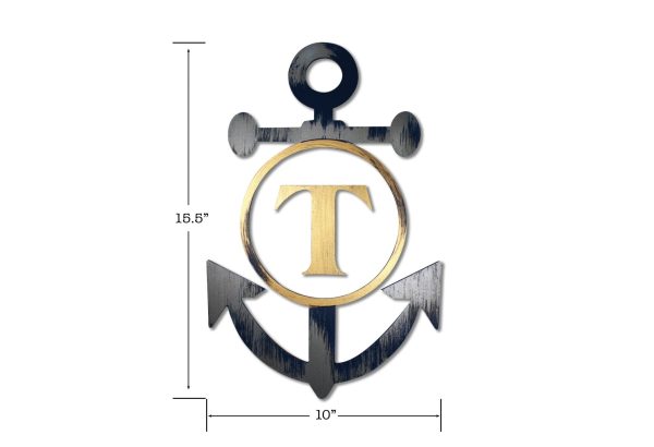 Hand Painted Anchor with Custom Initial Hot on Sale