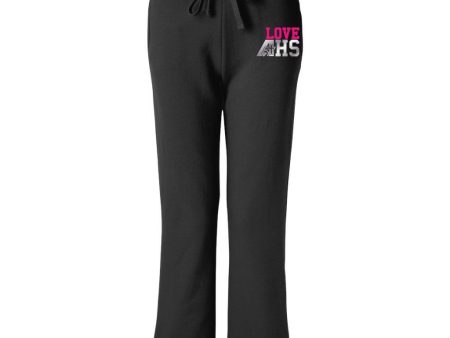 Love AHS Black Ladies Fit Open Bottom Sweatpants Discount