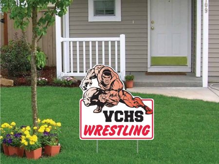 21.6x22  Intimidating Wrestler Shaped Yard Sign on Sale