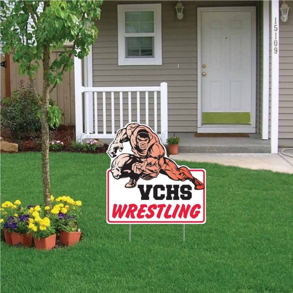 21.6x22  Intimidating Wrestler Shaped Yard Sign on Sale