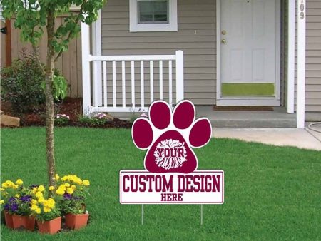 22  Paw with Rectangle Shaped Yard Sign Online Sale