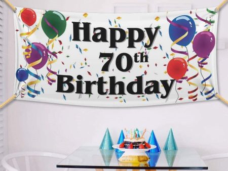 Happy Birthday Balloon & Streamer Vinyl Banner Supply