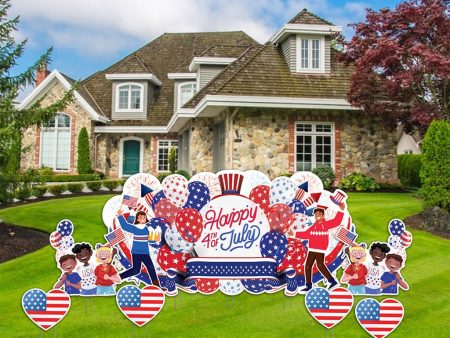 Happy 4th of July Oversized Yard Sign Decorations - 7pcs Online