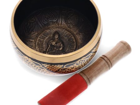 Black Brass Buddha Tibetan Singing Bowl Fashion