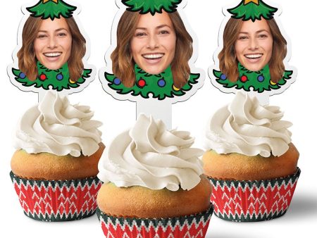 Custom Christmas Cupcake Toppers (Christmas Tree) For Discount