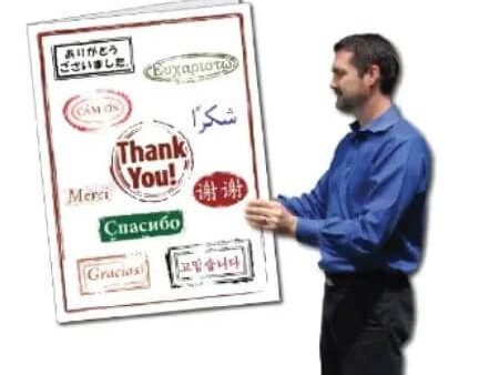 2 x3  Giant Thank You Greeting Card Supply