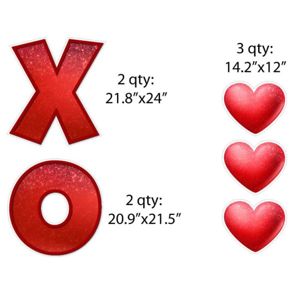 XOXO with Emojis Valentine Yard Card 12 pc Set For Discount