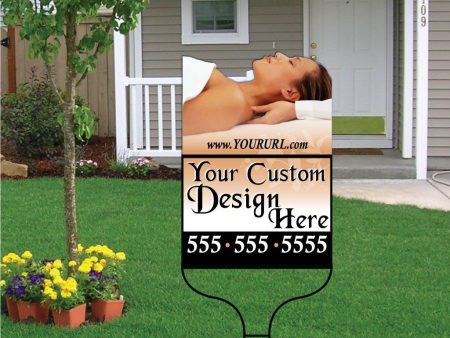 Massage Therapy Shaped Over-the-top Yard Sign | Includes F11 Frame For Cheap