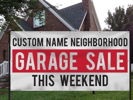 Custom Neighborhood Garage Sale Banner For Sale