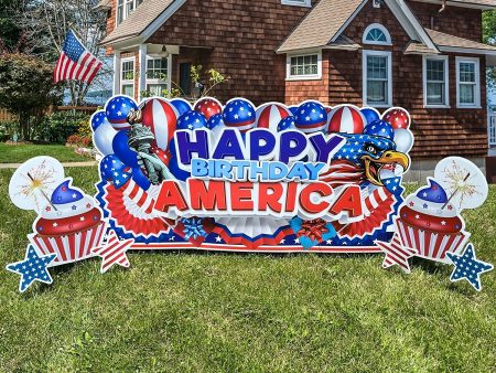 Happy Birthday America Oversized EZ Yard Cards - 7 pcs For Sale