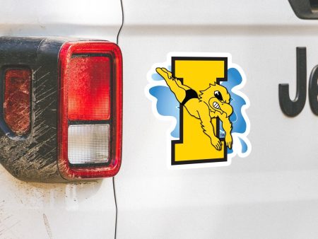 11.5  Iowa Hawkeye Herky Swimming Car Magnet For Discount