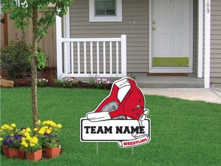 22x22  Wrestling Headgear Shaped Yard Sign For Sale