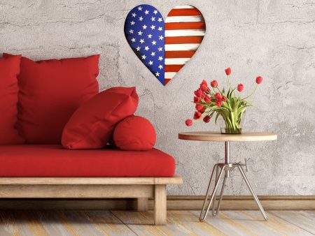 Hand Painted Heart Flag Wall Icon For Discount