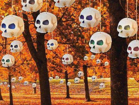 Halloween Hanging Skulls Decoration - Set of 32 Cheap