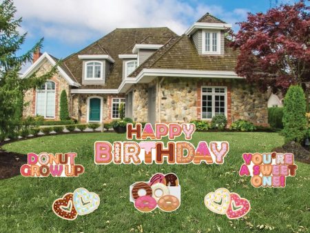 Donut Happy Birthday Yard Card, 9 pcs Online now