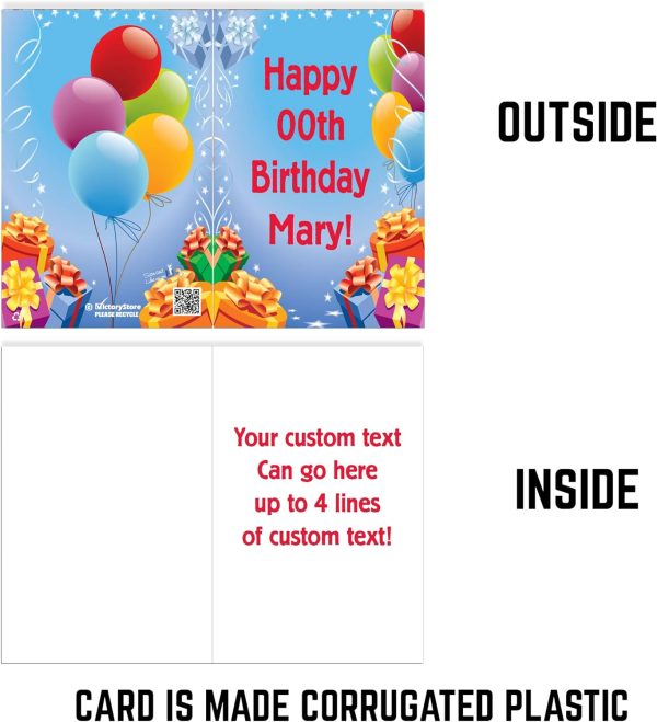 3  Custom Giant Birthday Presents & Balloons Greeting Card on Sale