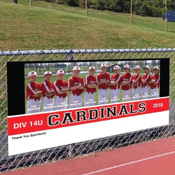 Custom Team Photo and Sponsor Banner Cheap