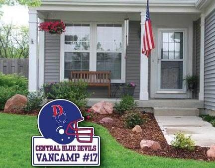 Davenport Central Custom Football Helmet Shaped Yard Sign For Discount