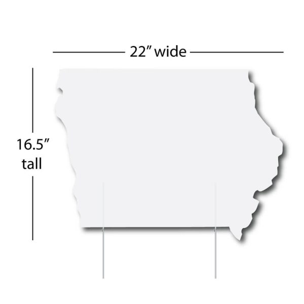 22  Iowa State Shaped Corrugated Plastic Yard Sign Blank Supply