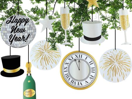 Happy New Year Festival Hanging Decorations, Jumbo 11 pcs Fashion