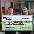 2 x4  Custom Oversized Golf Tournament Check on Sale