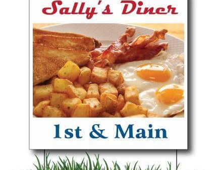 2 x2  Diner Restaurant Yard Sign For Cheap