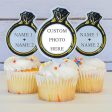 Custom [Name] Wedding Cupcake Toppers - Ring Shape Sale