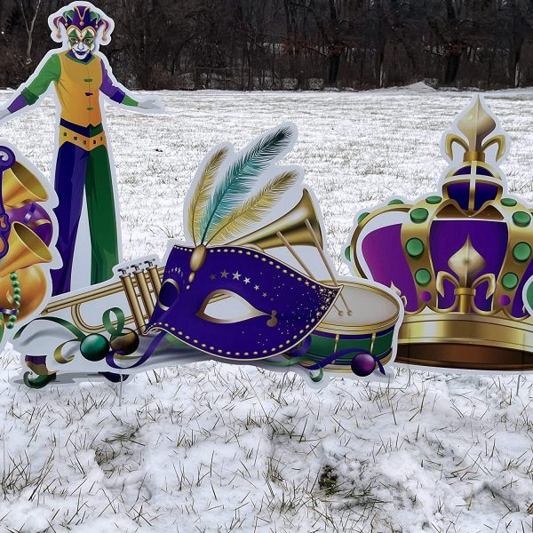 Mardi Gras Masquerade Party Yard Card Display 10 pc set on Sale