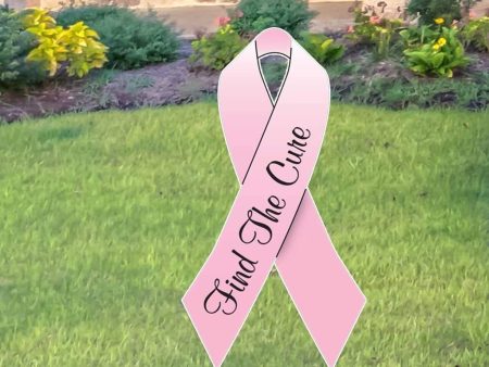 Custom Breast Cancer Awareness Pink Ribbon Yard Sign w  Pair EZ Stakes Online now