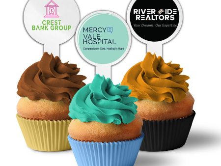 Custom Logo Business Cupcake Toppers For Cheap