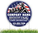 10-Pack Custom Roofing Company Yard Signs 18.5x19 Inches, Two-Sided Print | 20 24-Inch Stakes Included Supply