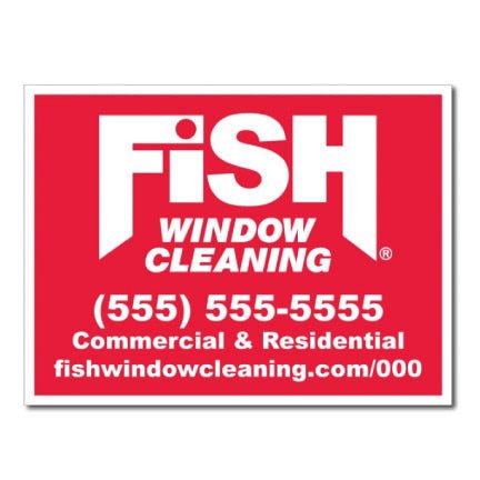 Fish Window Cleaning 18 x24  Corrugated Plastic Yard Sign with EZ Stakes Online