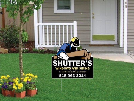 20.8 x20.8  Construction Worker Shaped Yard Sign Cheap