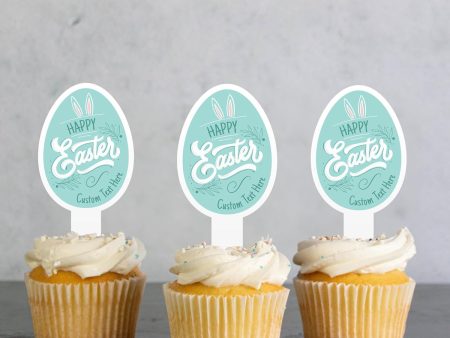 Personalized Easter Egg Cupcake Toppers Sale