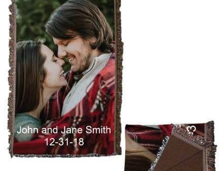 Custom Wedding Photo Throw Blanket For Cheap