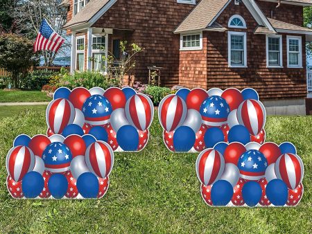 36 x22  Patriotic Balloon Skirt Yard Signs Set of 4 Supply