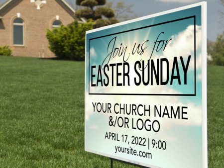 18 x24  Custom Easter Sunday Service Yard Sign Online Hot Sale