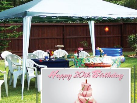 Happy Birthday Cake Vinyl Banner Supply