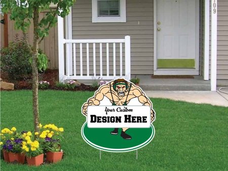 22x22  Wrestler with Banner Shaped Yard Sign Online Hot Sale