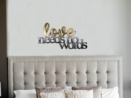 love needs no words Hand Painted Wall Quote Online