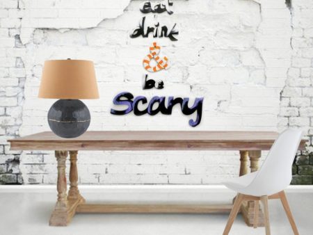 Hand Painted  Eat, Drink & Be Scary  Wall Decor For Discount