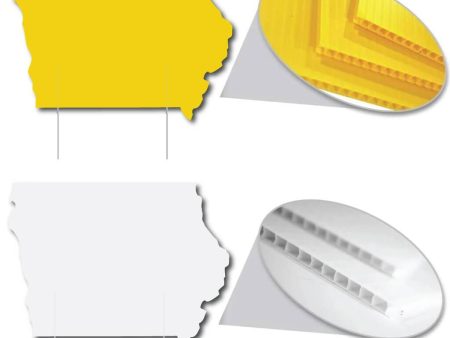 22  Iowa State Shaped Corrugated Plastic Yard Sign Blank Supply