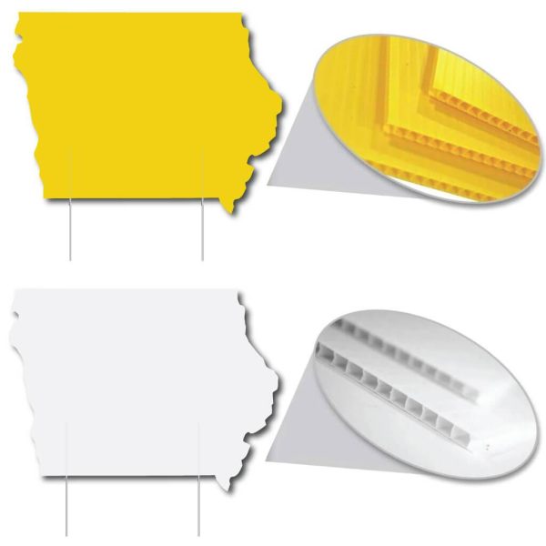 22  Iowa State Shaped Corrugated Plastic Yard Sign Blank Supply