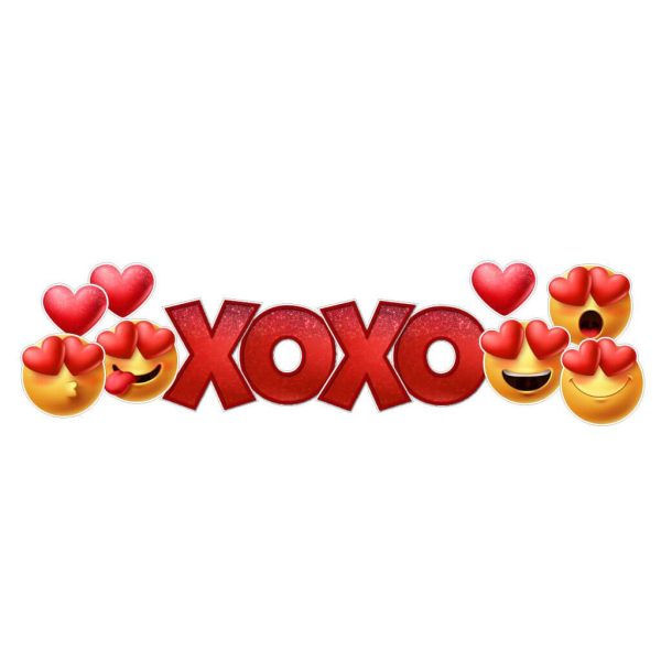 XOXO with Emojis Valentine Yard Card 12 pc Set For Discount