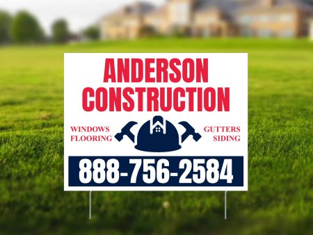 18 x24  Custom Contractor Yard Signs For Cheap