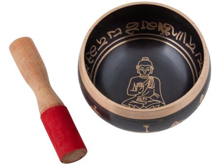 Black Buddha Tibetan Singing Bowl 12cm For Sale