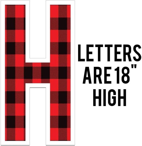 Custom Happy Birthday Buffalo Plaid Yard Card Letters Online now