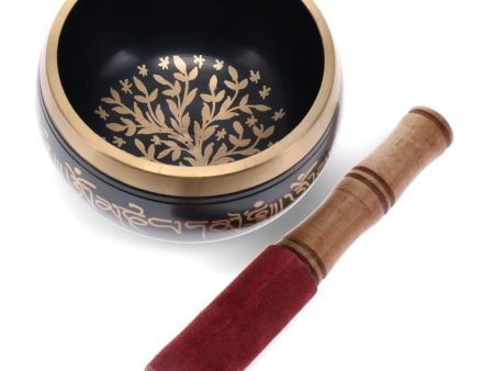 Black Tree Of Life Tibetan Singing Bowl 13cm Hot on Sale