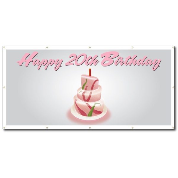 Happy Birthday Cake Vinyl Banner Supply