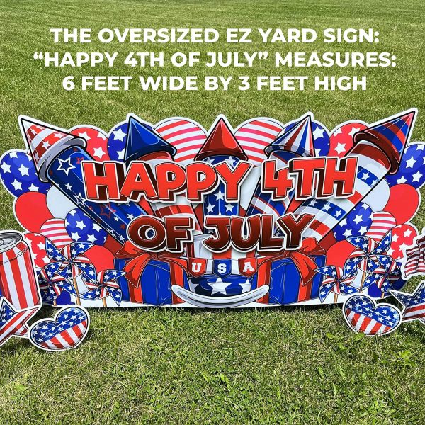 Happy Fourth of July Oversized EZ Yard Cards - 11 pcs Online Sale